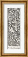Plan de Paris Panel in Wood Fine Art Print