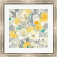 Buttercups I Teal Fine Art Print