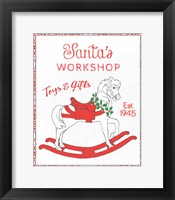 Chalkboard Christmas Signs I on White Framed Print