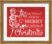 Chalkboard Christmas Sayings V on red Fine Art Print