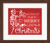 Chalkboard Christmas Sayings V on red Fine Art Print
