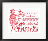 Chalkboard Christmas Sayings V on white Framed Print