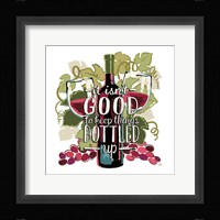 Wine and Friends III on White Framed Print