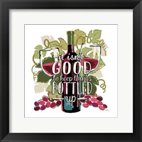 Wine and Friends III on White Framed Print