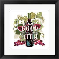 Wine and Friends III on White Framed Print