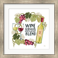 Wine and Friends V on White Fine Art Print