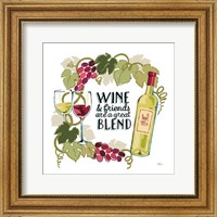 Wine and Friends V on White Fine Art Print