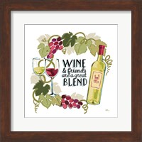 Wine and Friends V on White Fine Art Print