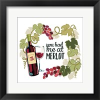 Wine and Friends II on White Framed Print