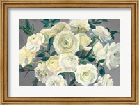 Roses in Cobalt Vase Steel Gray Crop Fine Art Print