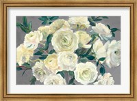 Roses in Cobalt Vase Steel Gray Crop Fine Art Print