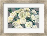 Roses in Cobalt Vase Steel Gray Crop Fine Art Print