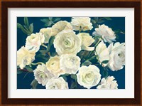 Roses in Cobalt Vase Indigo Crop Fine Art Print