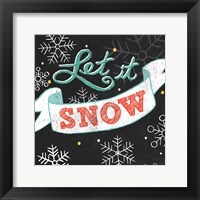 Let it Snow Black Sq Fine Art Print