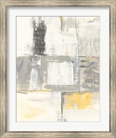 Gray and Yellow Blocks II White Fine Art Print
