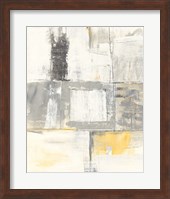 Gray and Yellow Blocks II White Fine Art Print