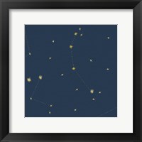 Night Sky Navy and Gold Pattern 05A Framed Print