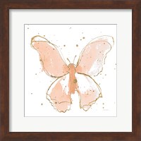 Gilded Butterflies II Blush Fine Art Print