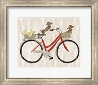 Doxie Ride ver I Red Bike Fine Art Print