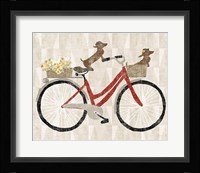 Doxie Ride ver I Red Bike Framed Print