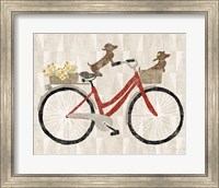Doxie Ride ver I Red Bike Fine Art Print