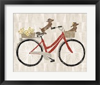 Doxie Ride ver I Red Bike Framed Print
