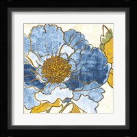 Camilles Peony I Indigo Framed Print