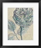Belle Fleur III Crop Linen Framed Print