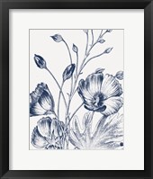 Botanical Beauty Chalk IX Blue on White Crop Fine Art Print