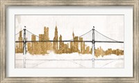Bridge and Skyline Gold Fine Art Print