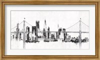 Bridge and Skyline Silver Fine Art Print