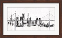 Bridge and Skyline Silver Fine Art Print