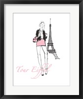 French Chic I Pink on White Fine Art Print
