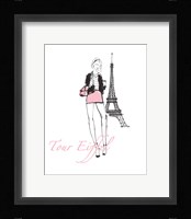 French Chic I Pink on White Framed Print