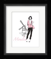 French Chic IV Pink on White Framed Print