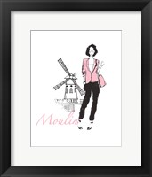 French Chic IV Pink on White Framed Print
