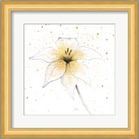 Gilded Graphite Floral V Fine Art Print