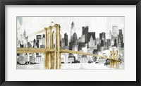 New York Skyline I Yellow Bridge no Words Framed Print