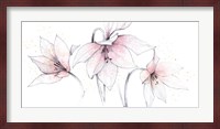 Pink Graphite Floral Trio Fine Art Print