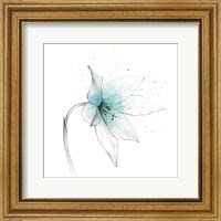 Teal Graphite Flower VIII Fine Art Print