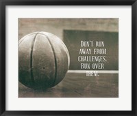 Don't Run Away From Challenges - Basketball Sepia Framed Print