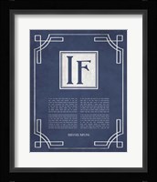 If by Rudyard Kipling - Ornamental Border Blue Framed Print