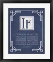 If by Rudyard Kipling - Ornamental Border Blue Framed Print