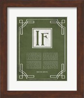 If by Rudyard Kipling - Ornamental Border Green Fine Art Print