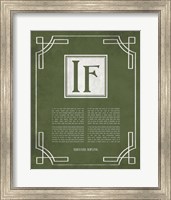 If by Rudyard Kipling - Ornamental Border Green Fine Art Print
