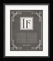 If by Rudyard Kipling - Ornamental Border Gray Fine Art Print