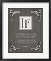 If by Rudyard Kipling - Ornamental Border Gray Fine Art Print