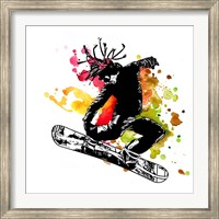 Snowboarder Watercolor Splash Part I Fine Art Print