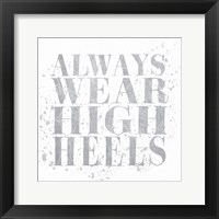 Shoe Fetish Quotes II Light Silver Framed Print