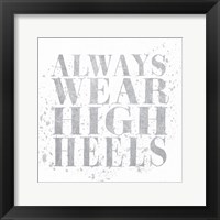 Shoe Fetish Quotes II Light Silver Fine Art Print